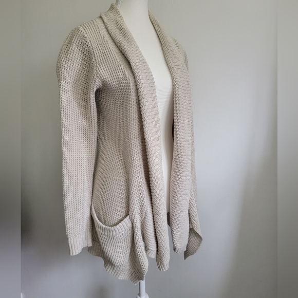 MONK & LOU 》Open Front Oversized Knit Cardigan - Picture 2 of 8